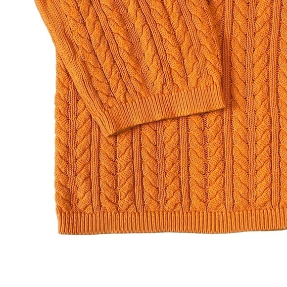 Lord & Taylor Cable Knit Crew Neck Long Sleeve Sweater. Orange Size XL #1145 - Picture 4 of 7